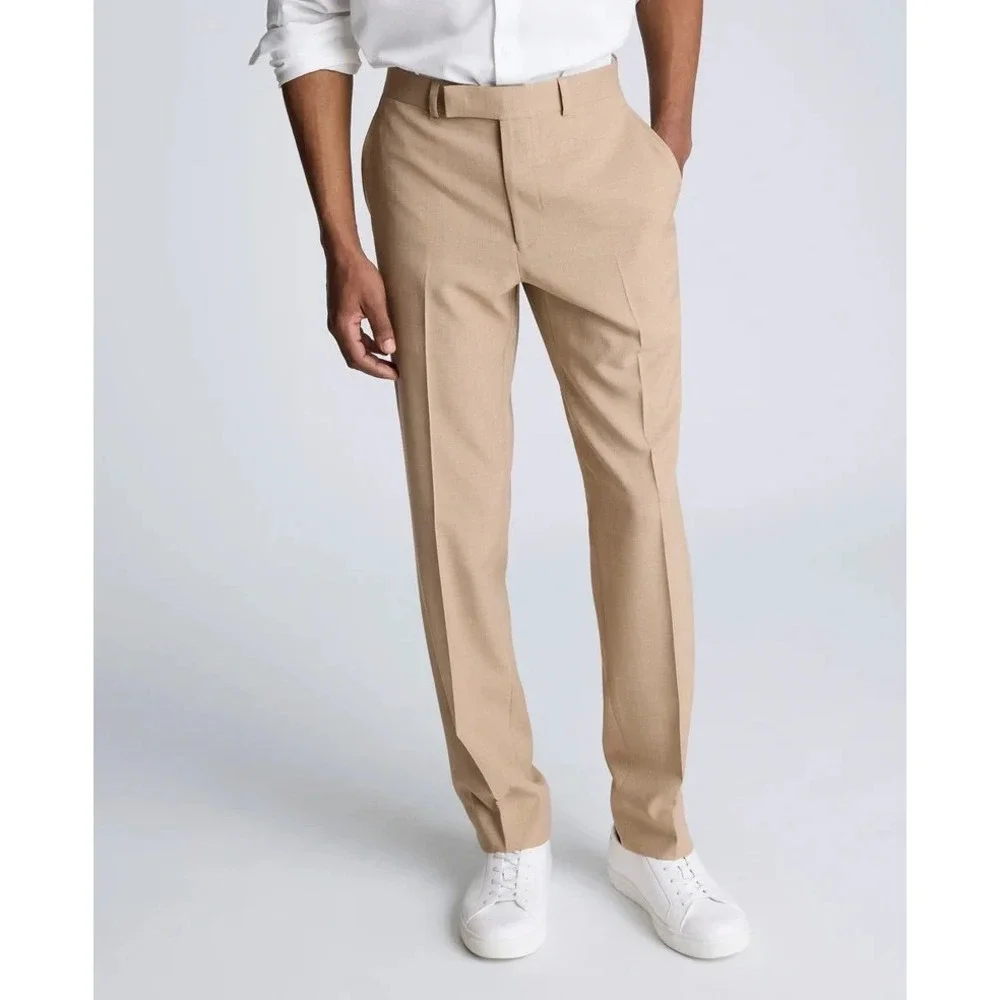Kenneth Cole Reaction Mens Slim fit 2 Piece Suit 42S Pants 35W 32L Tan Brown